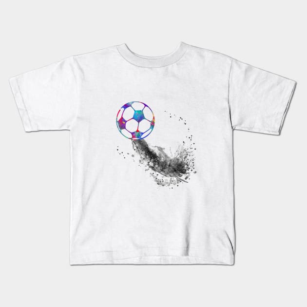 Soccer ball Kids T-Shirt by RosaliArt